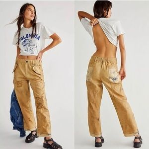Free People Freddie Distressed Pants Desert Trail Size XS- new without tags